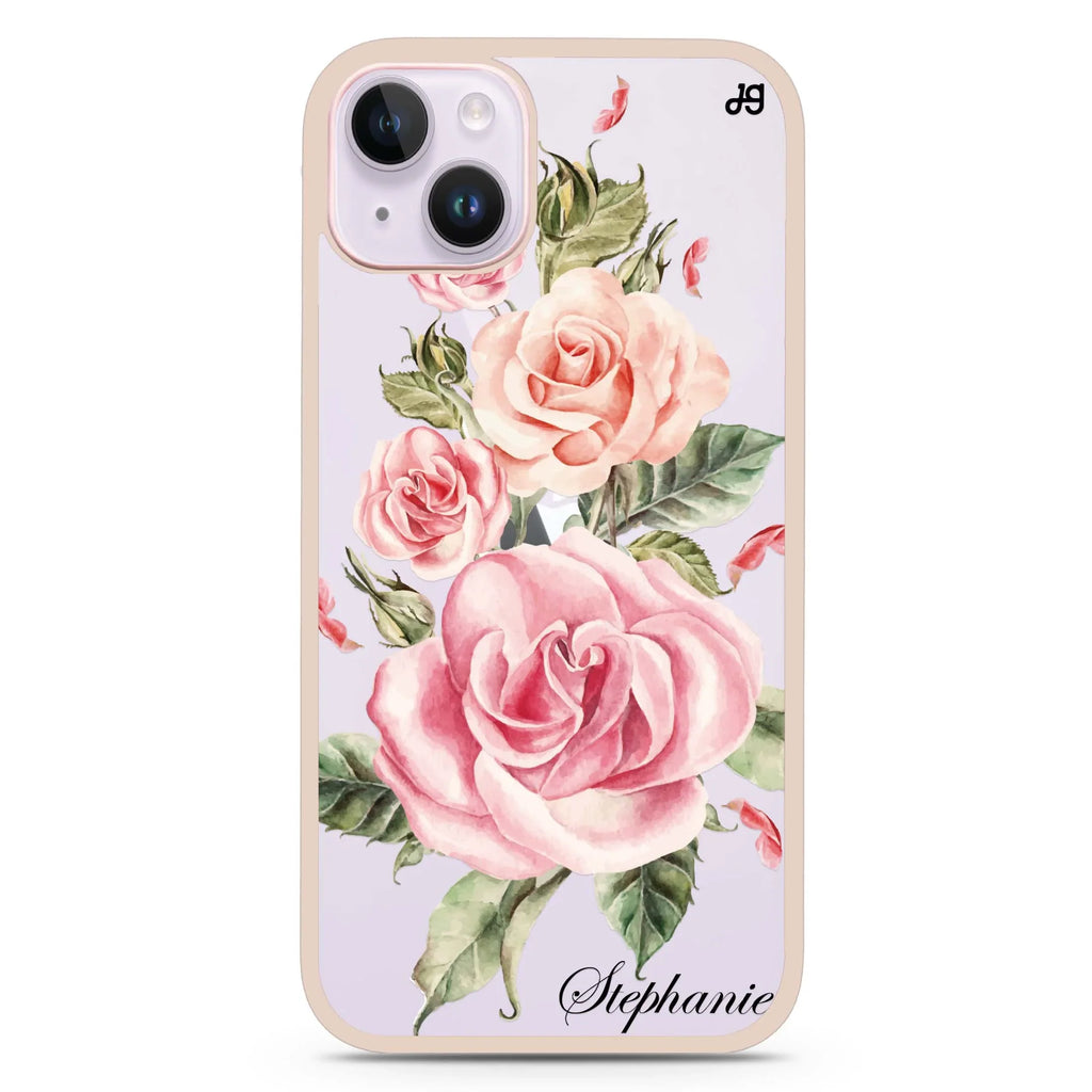 Pink Watercolor Floral iPhone 15 Plus 防衝擊保護殼