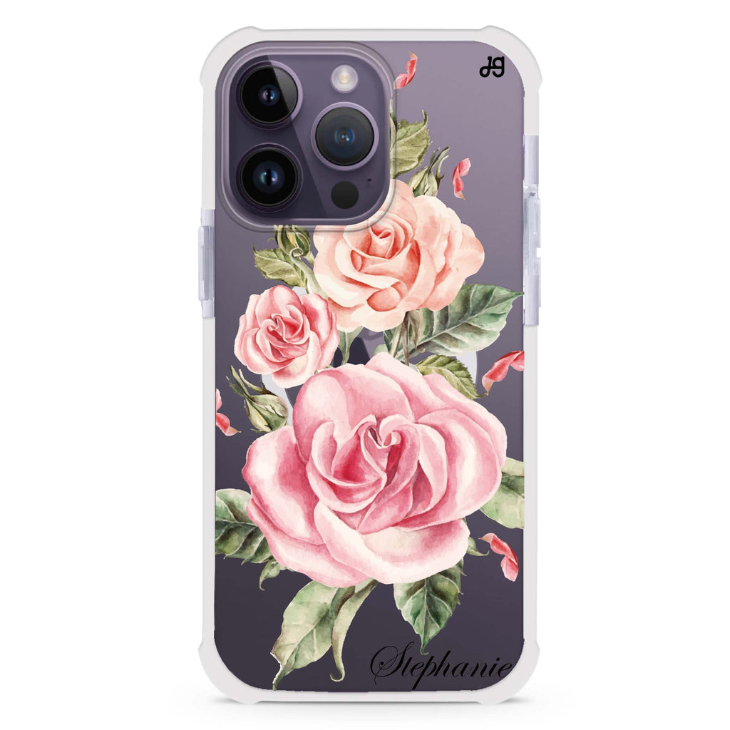 Pink Watercolor Floral iPhone Magsafe 兼容超強防摔保護殼