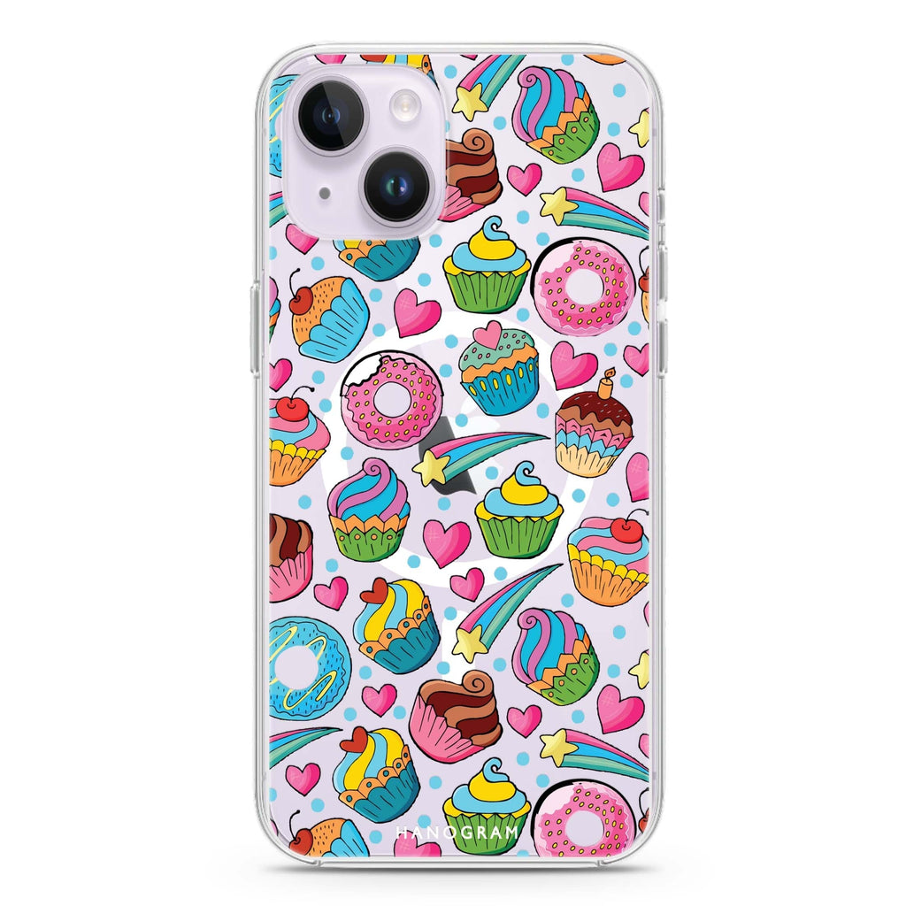 Passion Pastries iPhone 14 Plus Magsafe 兼容水晶透明保護殼