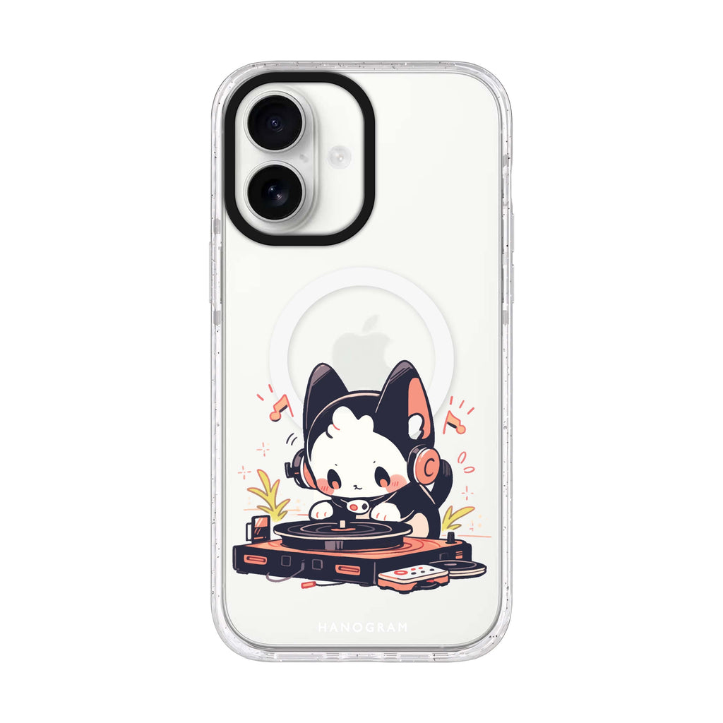 DJ Paws Play iPhone 17 水晶透明保護殼正面展示