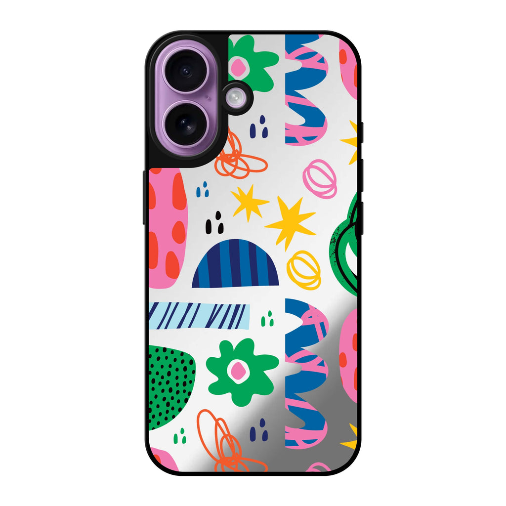 Reflective iPhone 16 Mirror Case –Abstract Drawing by Joe Design