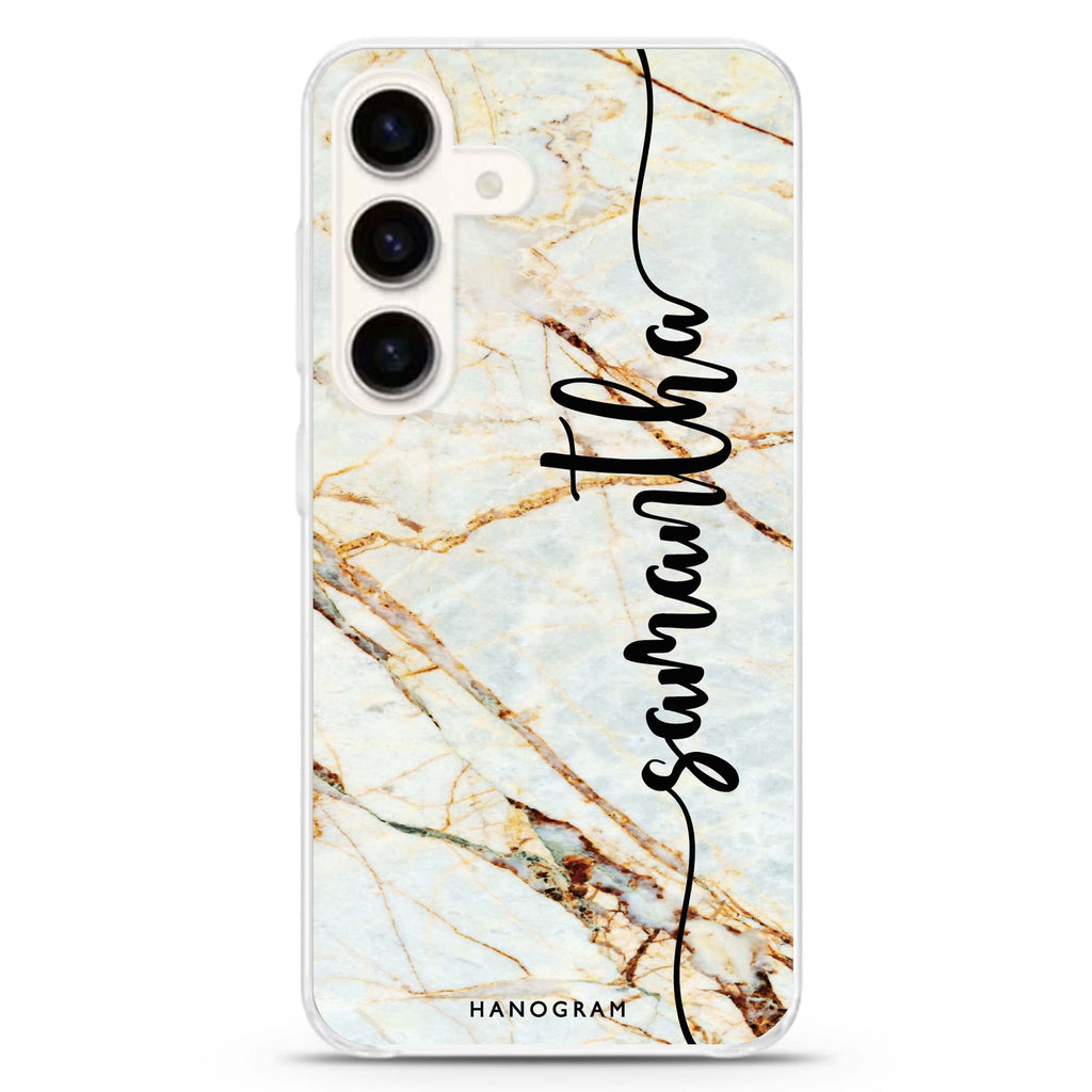 Marble Edition III Samsung Galaxy S26/S25/S24 可加名字水晶透明保護殼正面展示