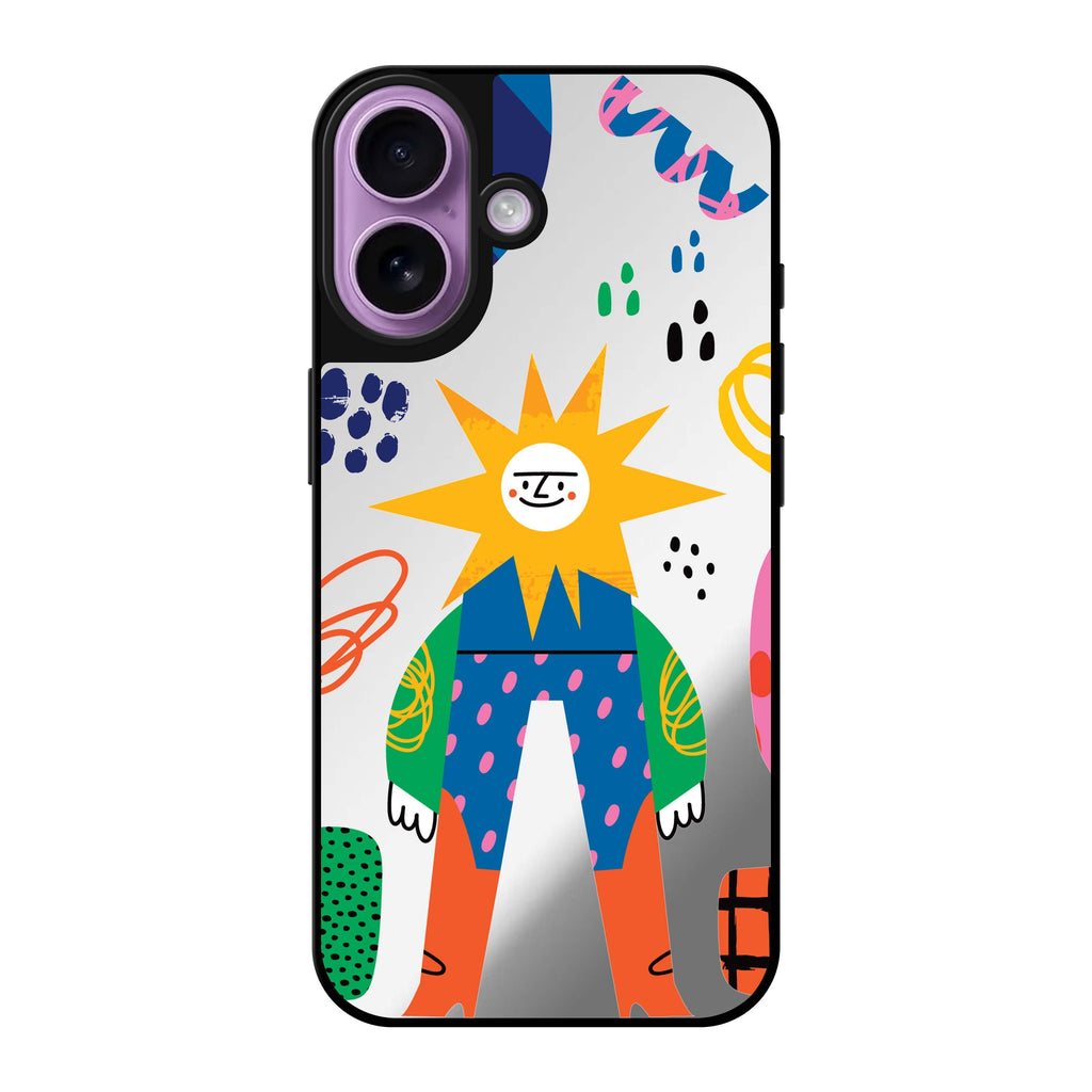 Reflective iPhone 16 Mirror Case –Abstract People Design