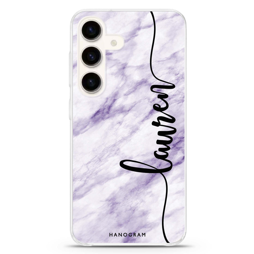 Marble Edition IV Samsung Galaxy S26/S25/S24 可加名字水晶透明保護殼正面展示
