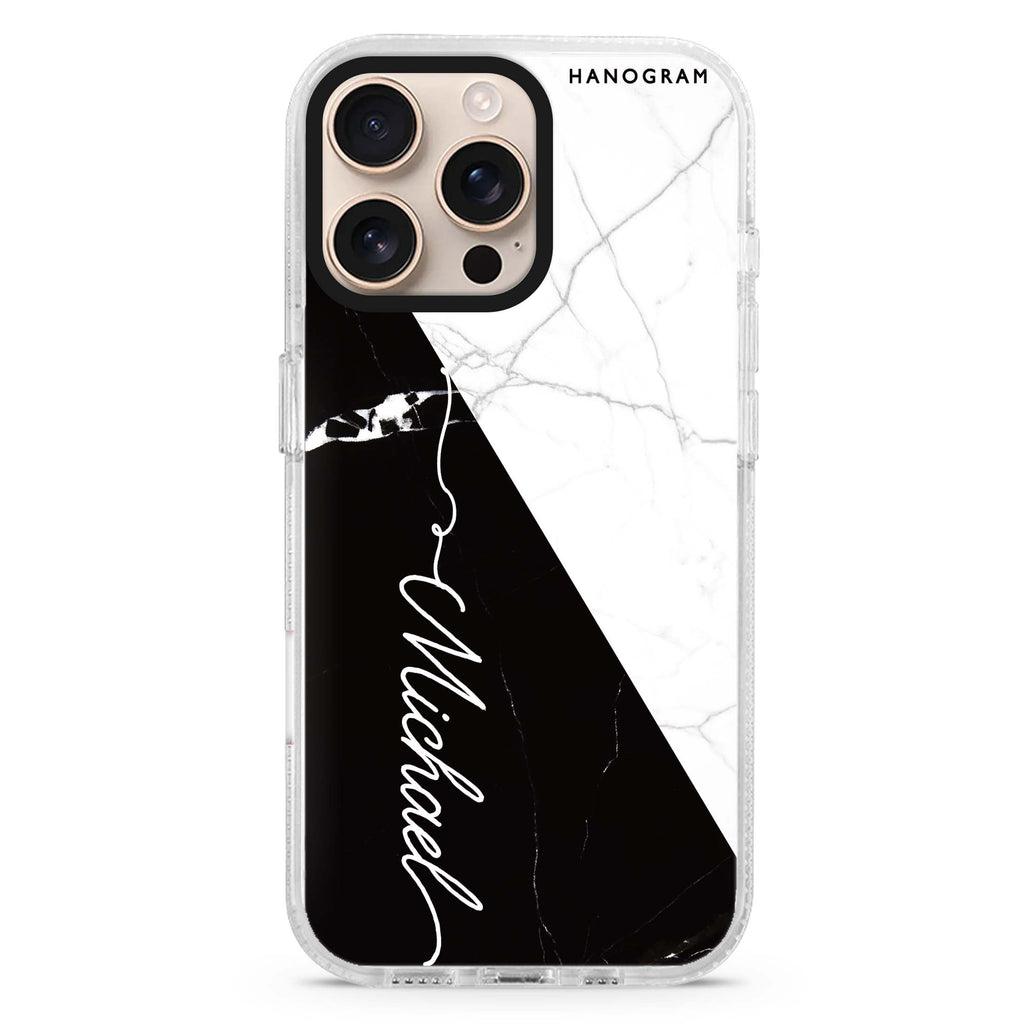White And Black Marble Magsafe 兼容水晶透明保護殼
