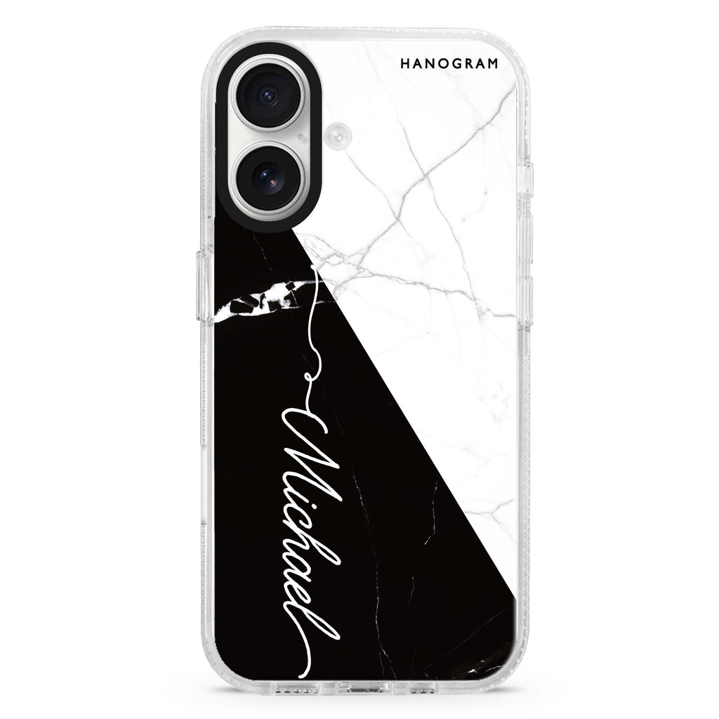 White And Black Marble Magsafe 兼容水晶透明保護殼