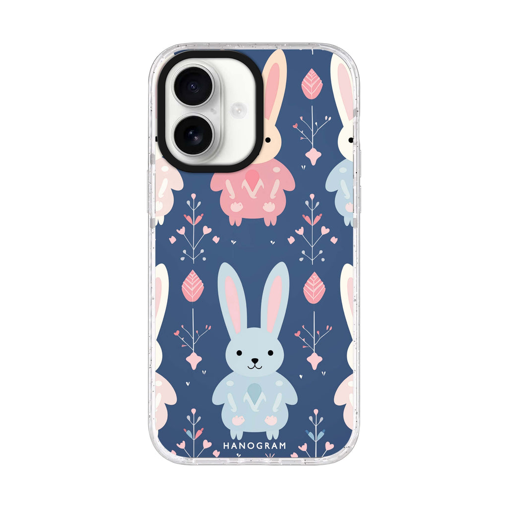 Bunny Bliss iPhone 17 水晶透明保護殼正面展示