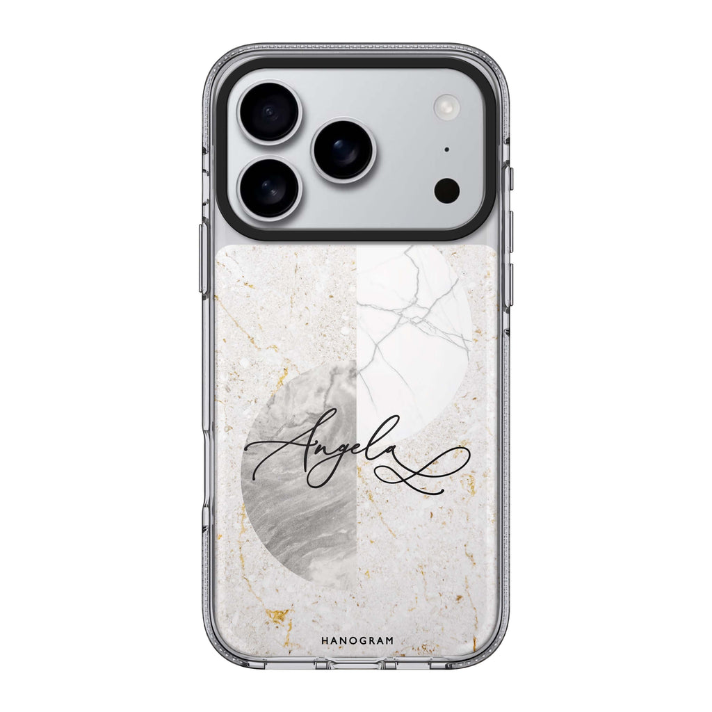 Marble Abstract III iPhone 17 Pro Max MagSafe 水晶透明保護殼 抽象圖案設計 可自訂名字 圖1