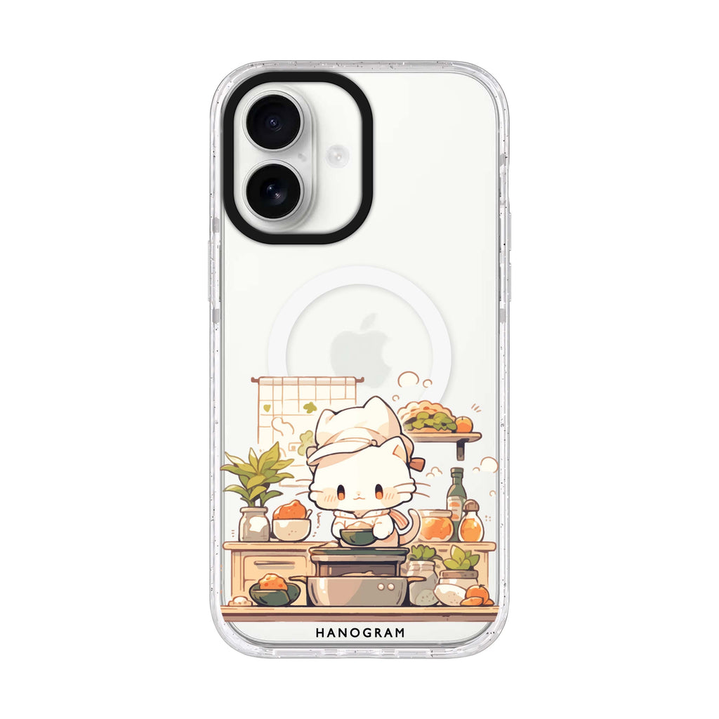Chef Whisker Mess iPhone 17 水晶透明保護殼正面展示