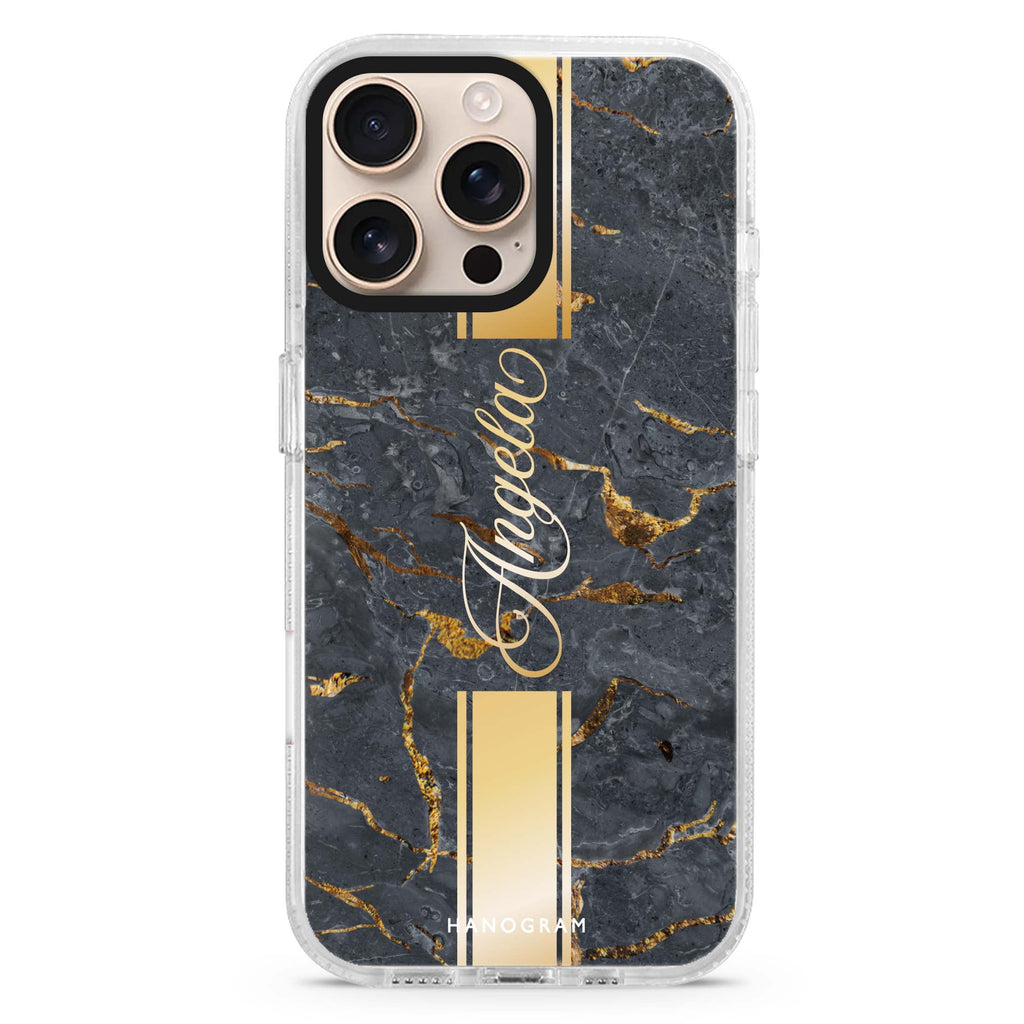 Luxury Gold Marble Magsafe 兼容水晶透明保護殼