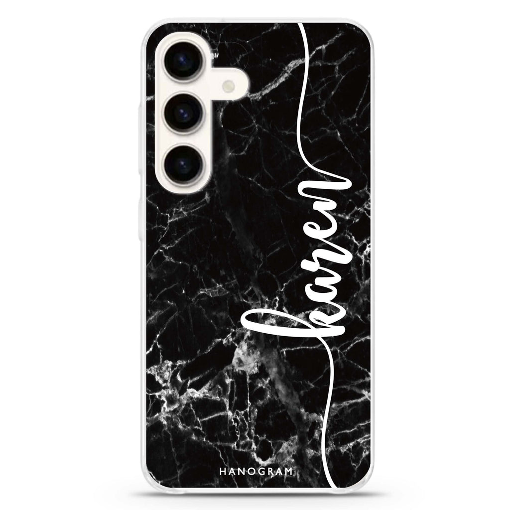Marble Edition VII Samsung Galaxy S26/S25/S24 可加名字水晶透明保護殼正面展示
