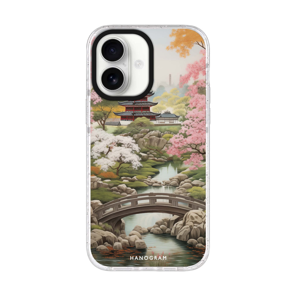 Oriental Blossom iPhone 17 水晶透明保護殼正面展示