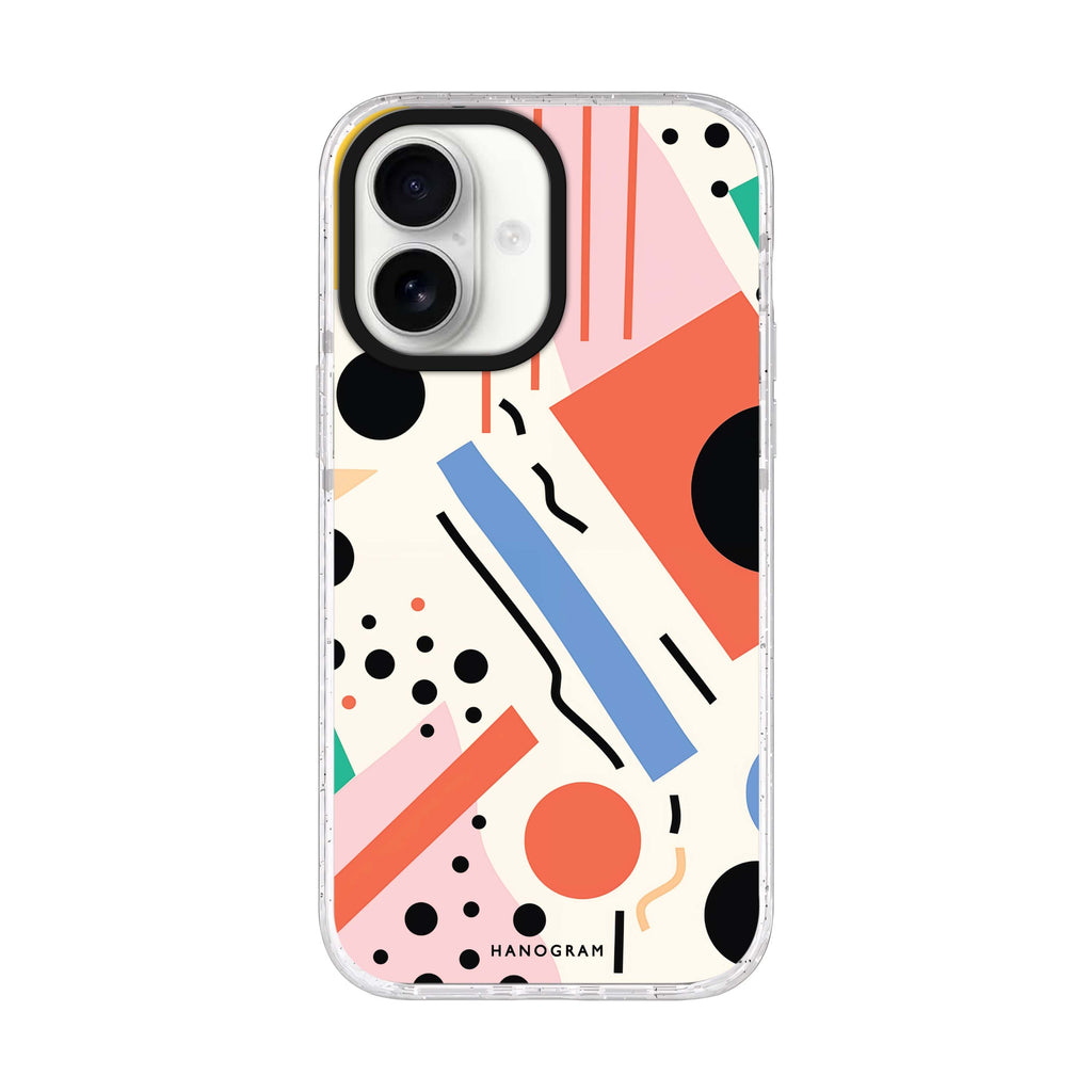 Geometric Groove iPhone 17 水晶透明保護殼正面展示