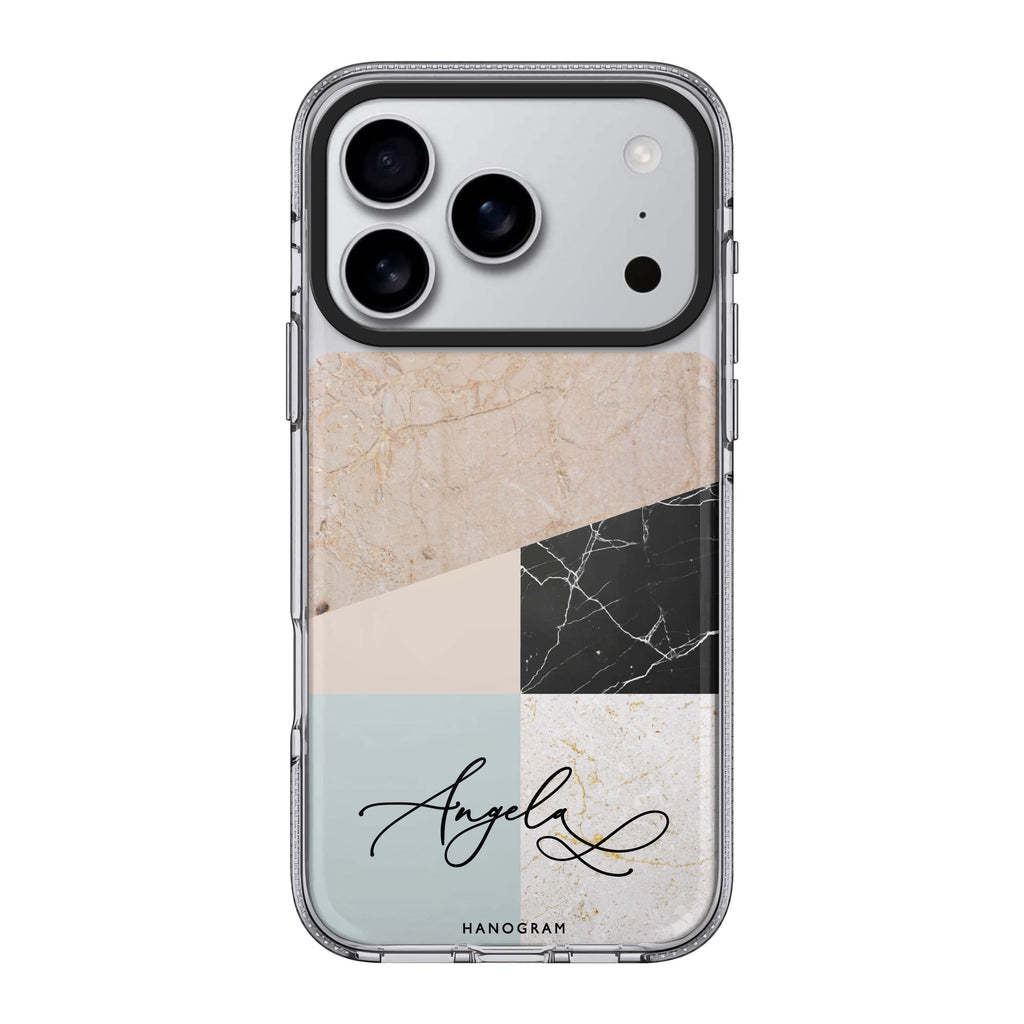 Marble Abstract V iPhone 17 Pro Max MagSafe 水晶透明保護殼 抽象圖案設計 可自訂名字 圖1