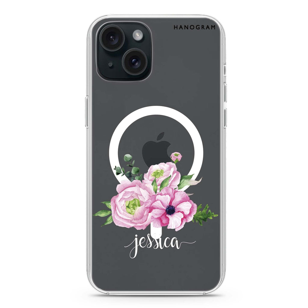 Be Romantic iPhone 15 Magsafe 兼容水晶透明保護殼