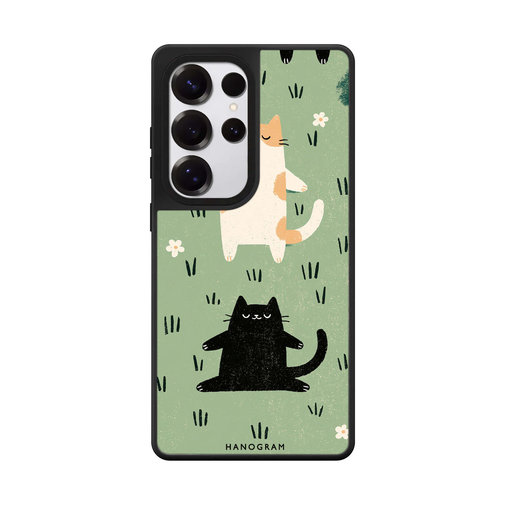 Two Cats Finding Balance Samsung Galaxy 鏡面手機殼
