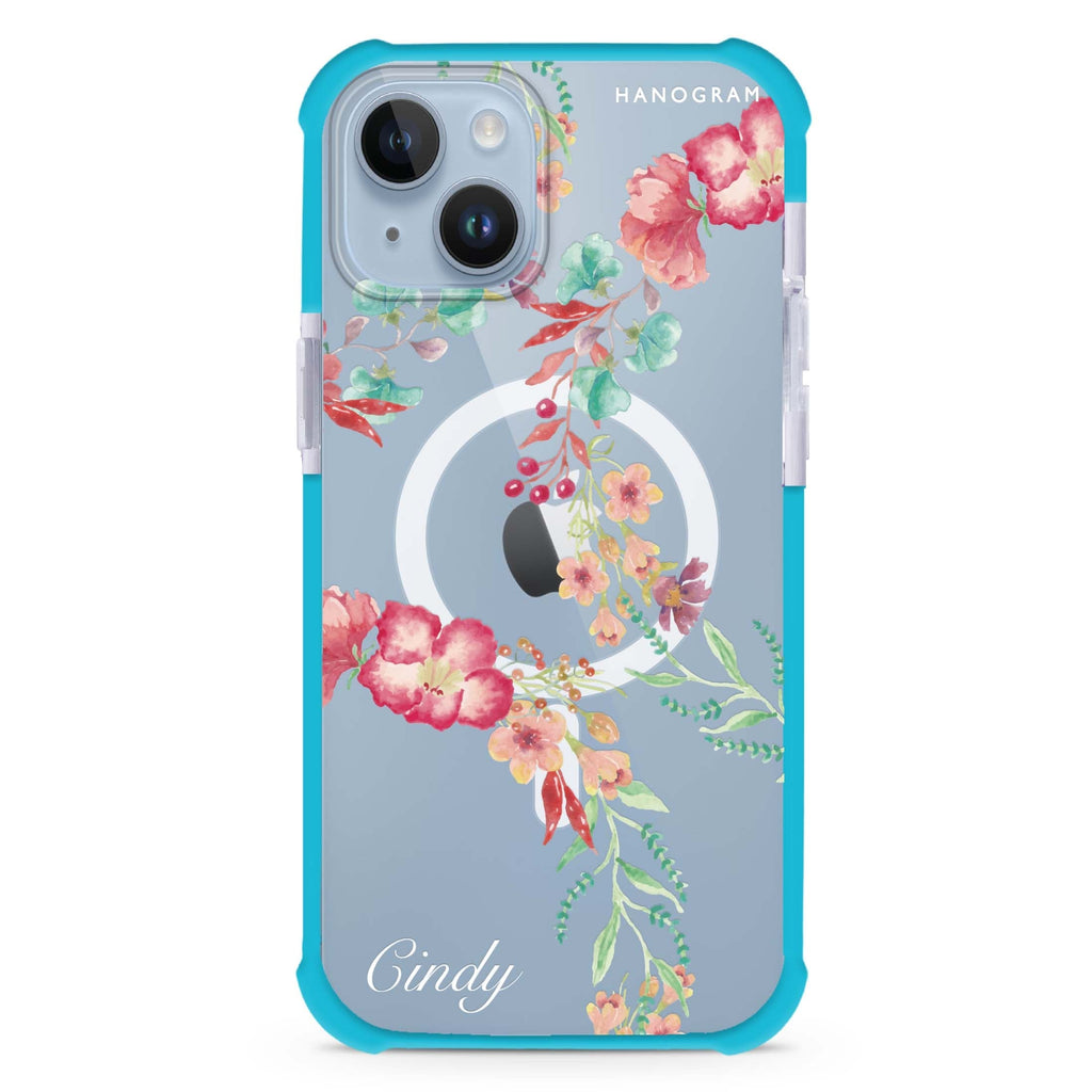 Spring Flowers iPhone 15 Plus Magsafe 兼容超強防摔保護殼
