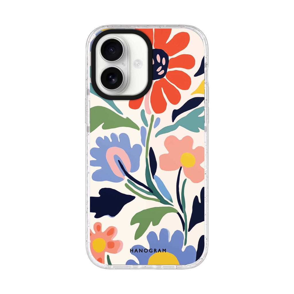 Brushed Blossoms iPhone 17 水晶透明保護殼正面展示