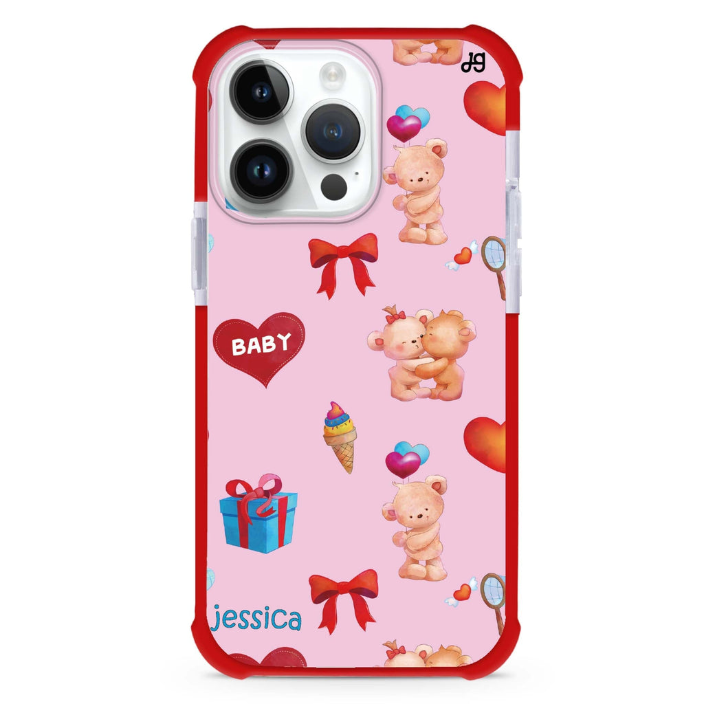 Cute Bear Present iPhone Magsafe 兼容超強防摔保護殼