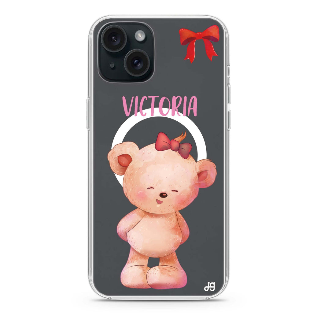 Bear Lovely iPhone 15 Plus Magsafe 兼容水晶透明保護殼