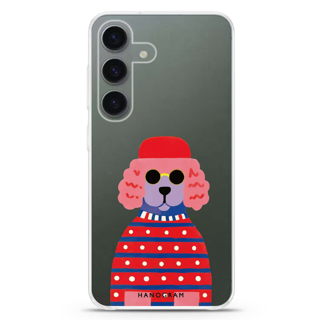 Groovy Poodle Samsung Galaxy S26/S25/S24 水晶透明保護殼正面展示