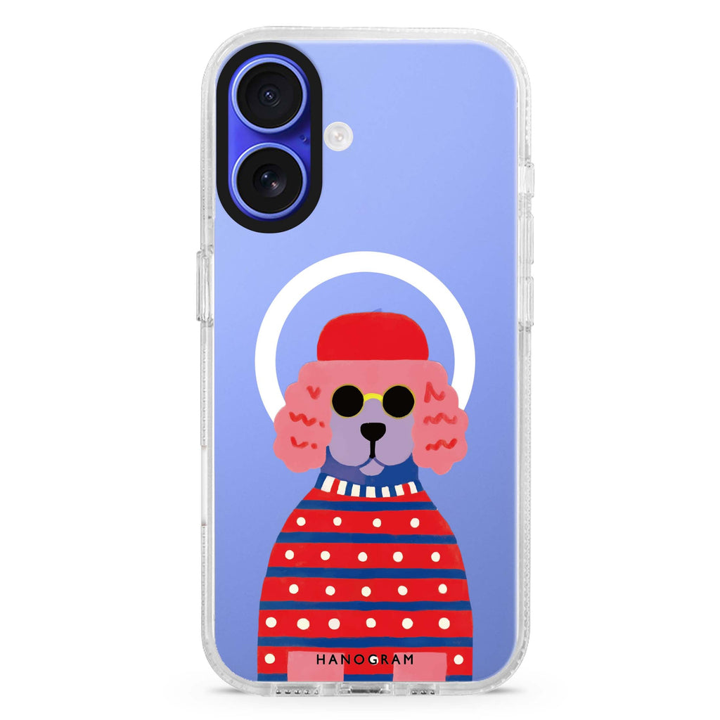 Groovy Poodle Magsafe 兼容水晶透明保護殼