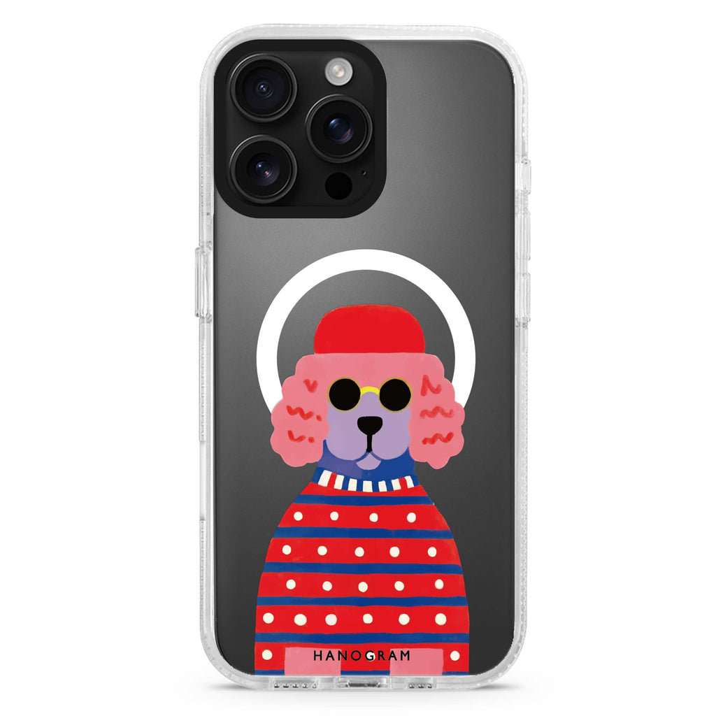 Groovy Poodle Magsafe 兼容水晶透明保護殼