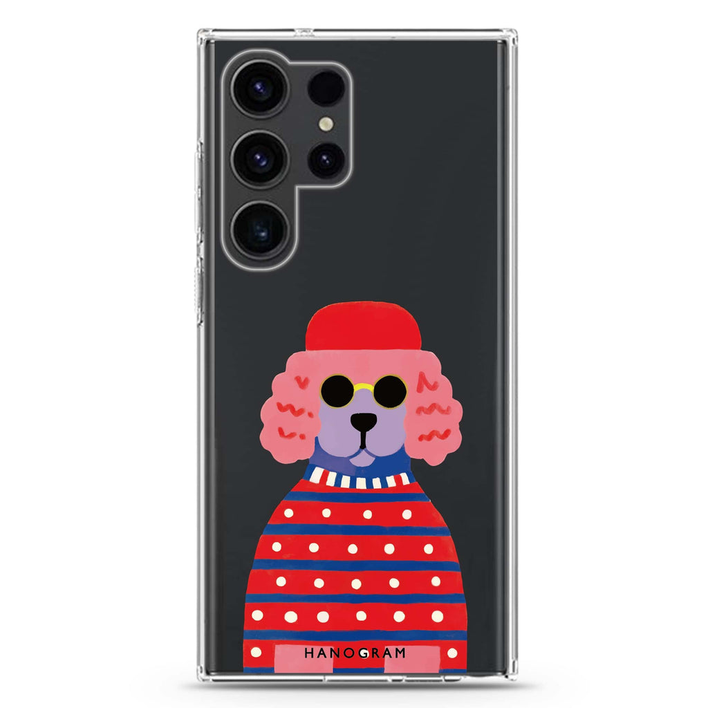 Groovy Poodle Samsung Galaxy Ultra 透明保護殼，適用 S26/S25/S24/S23 Ultra，圖1