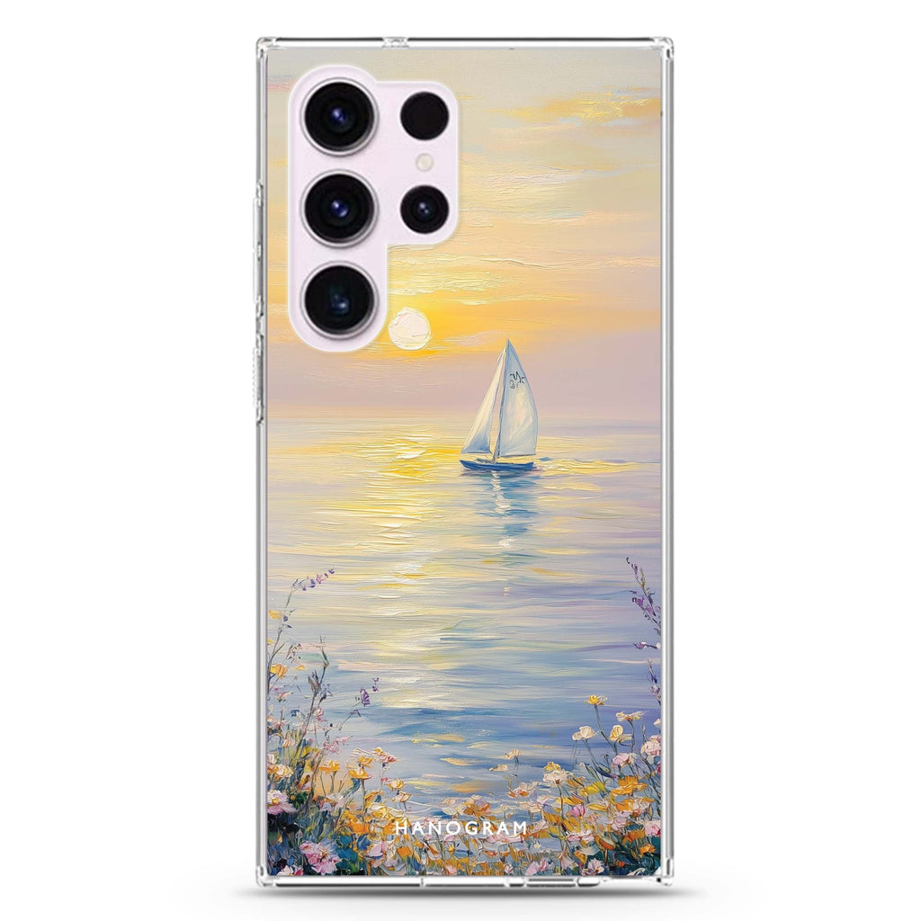 Serene Dawn Samsung Galaxy Ultra 透明保護殼，適用 S26/S25/S24/S23 Ultra，圖1