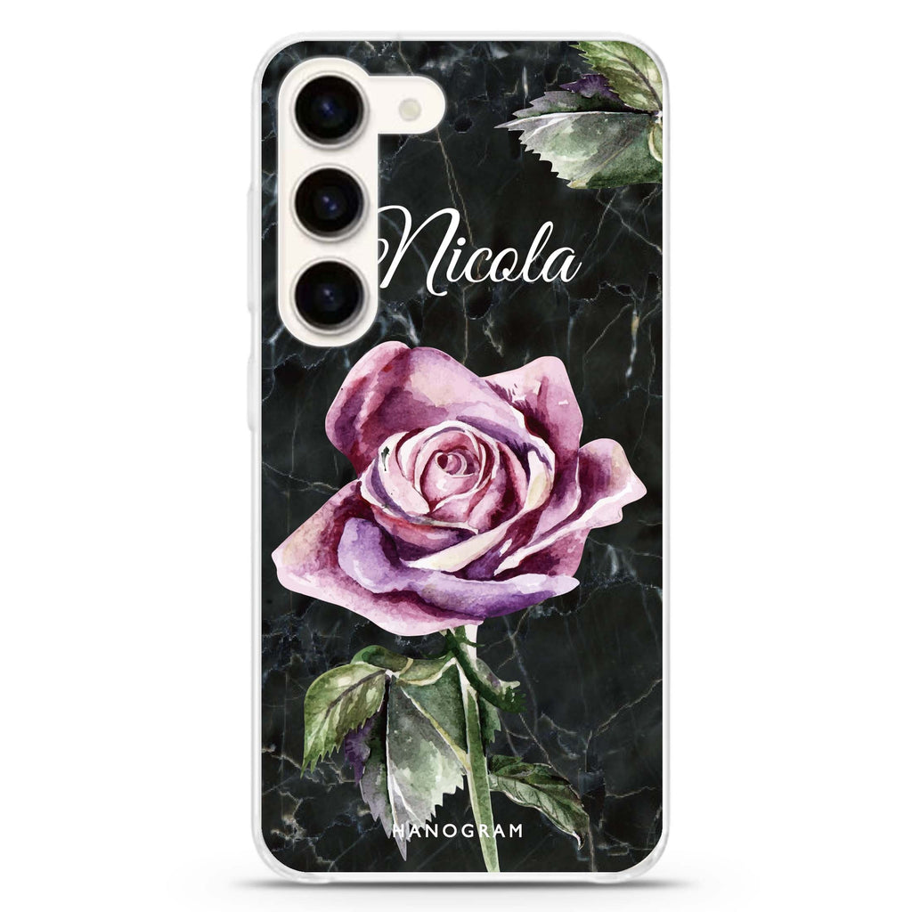 Black Marble Rose Samsung Galaxy 水晶透明保護殼