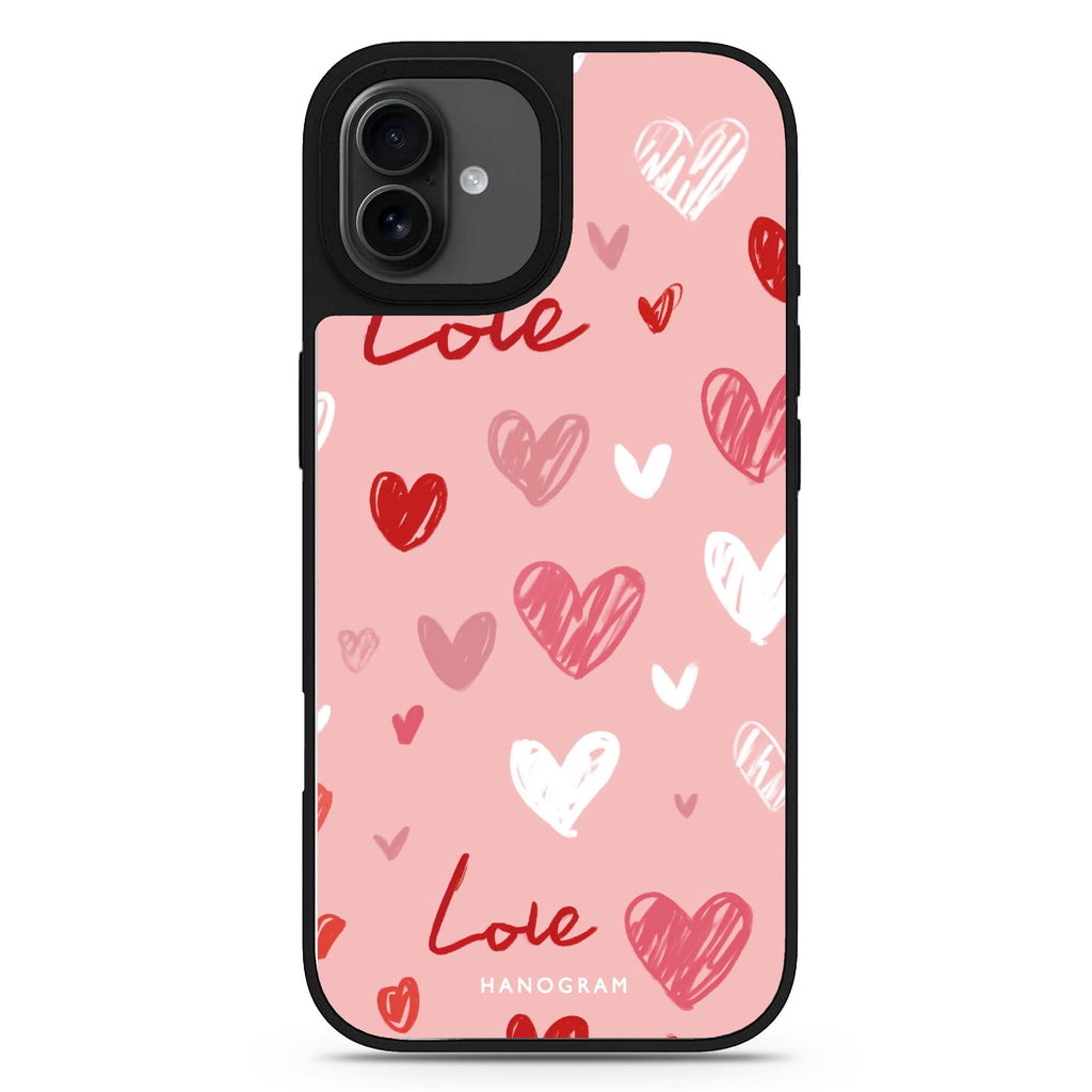 Love Grid iPhone 17 愛心鏡面手機殼 主圖設計