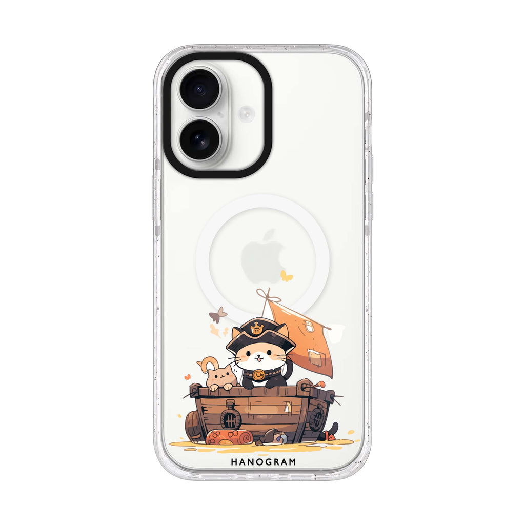 Feline Corsair iPhone 17 水晶透明保護殼正面展示