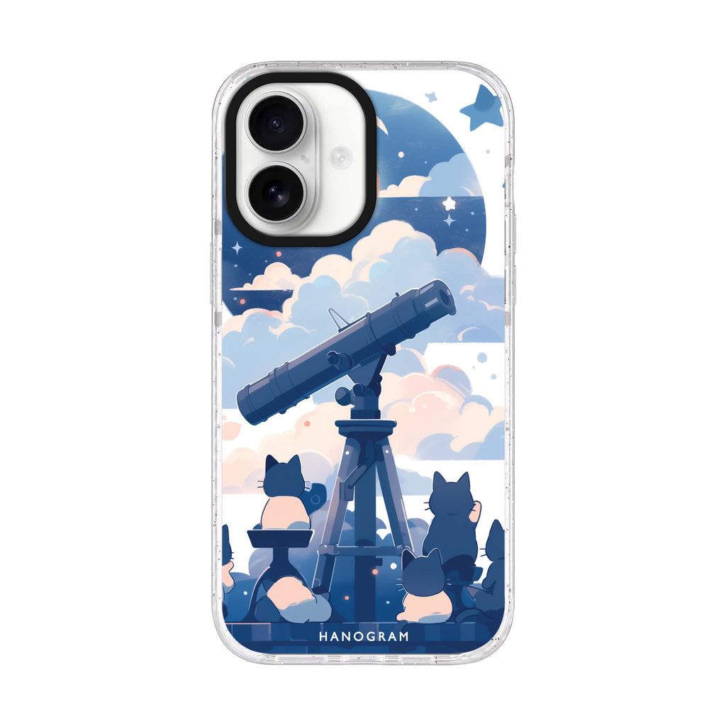 StarGaze Kitty iPhone 17 水晶透明保護殼正面展示