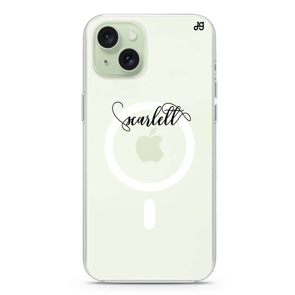 Abstract script writing iPhone 15 Plus Magsafe 兼容水晶透明保護殼