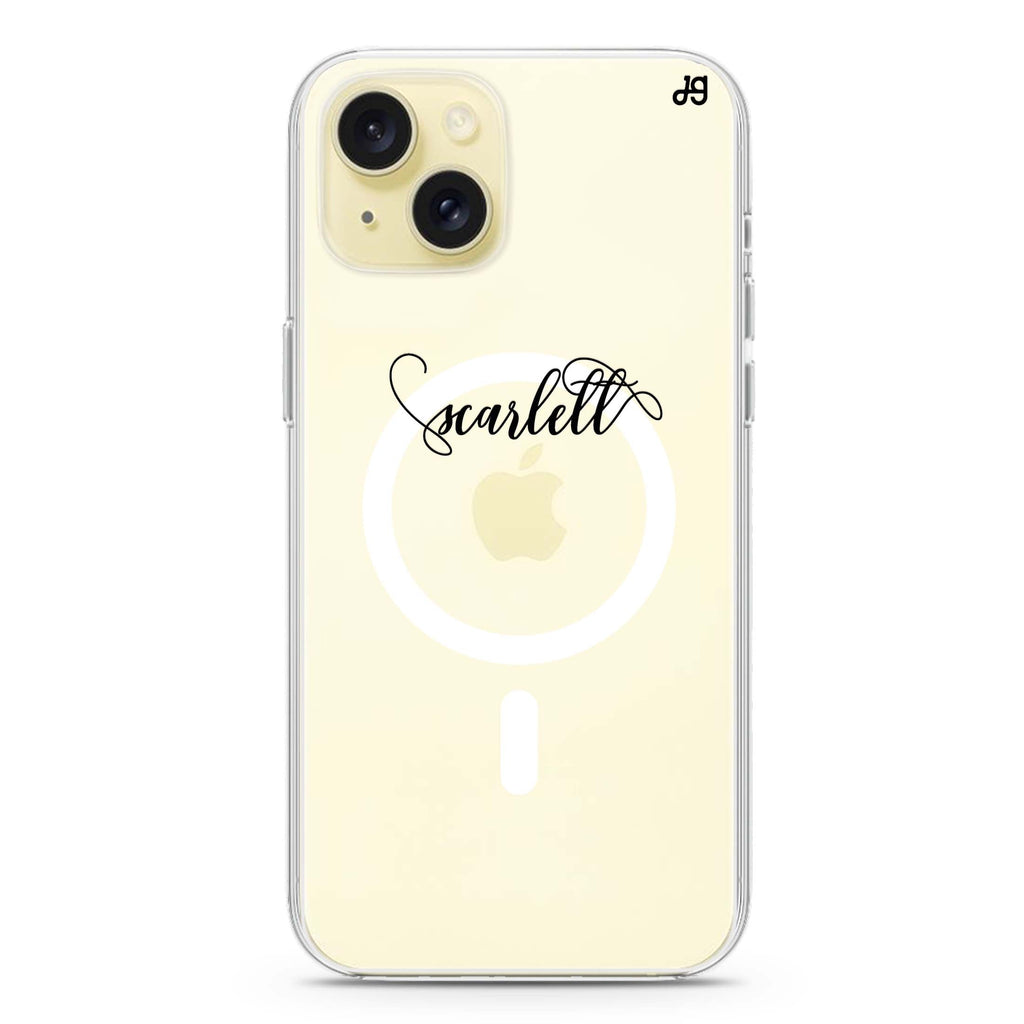 Abstract script writing iPhone 15 Magsafe 兼容水晶透明保護殼