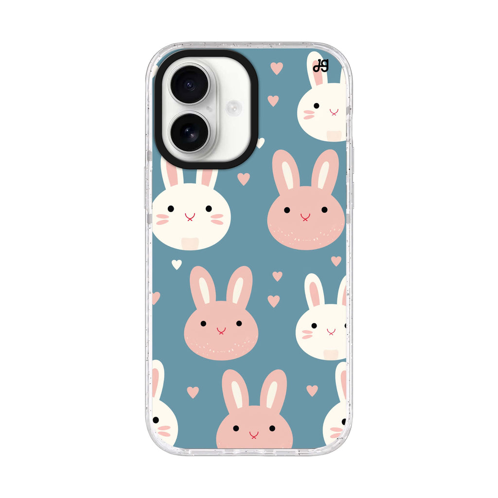 Cuddly Hopper iPhone 17 水晶透明保護殼正面展示