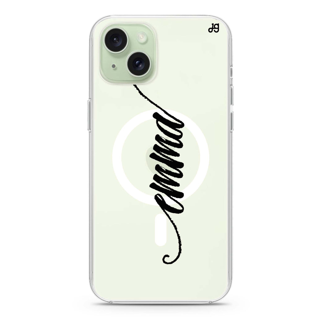 Vintage Writing iPhone 15 Plus Magsafe 兼容水晶透明保護殼