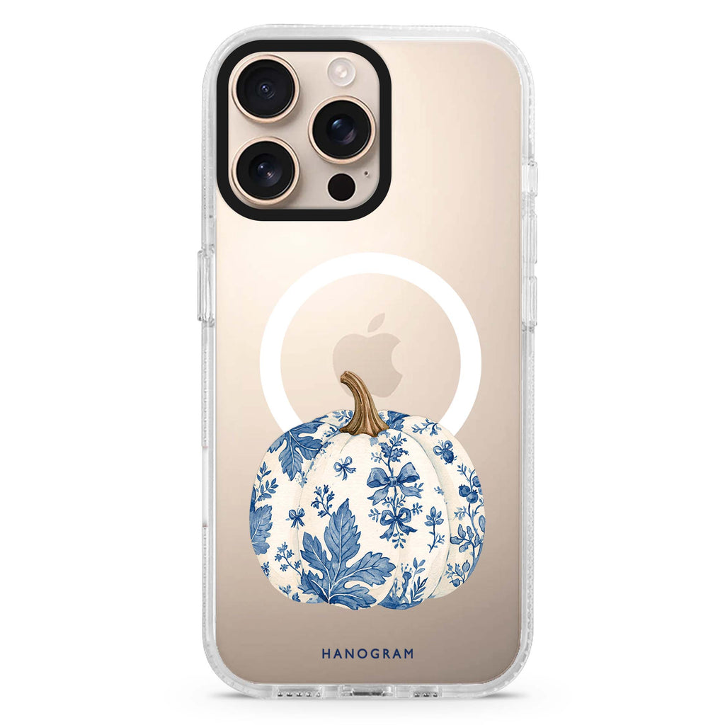 Blue China Pumpkin Magsafe 兼容水晶透明保護殼