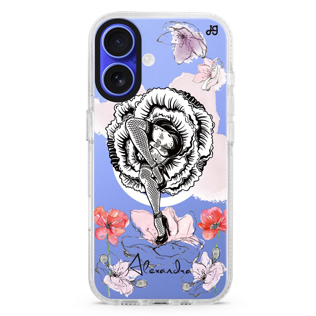 Dancing Flora Magsafe 兼容水晶透明保護殼