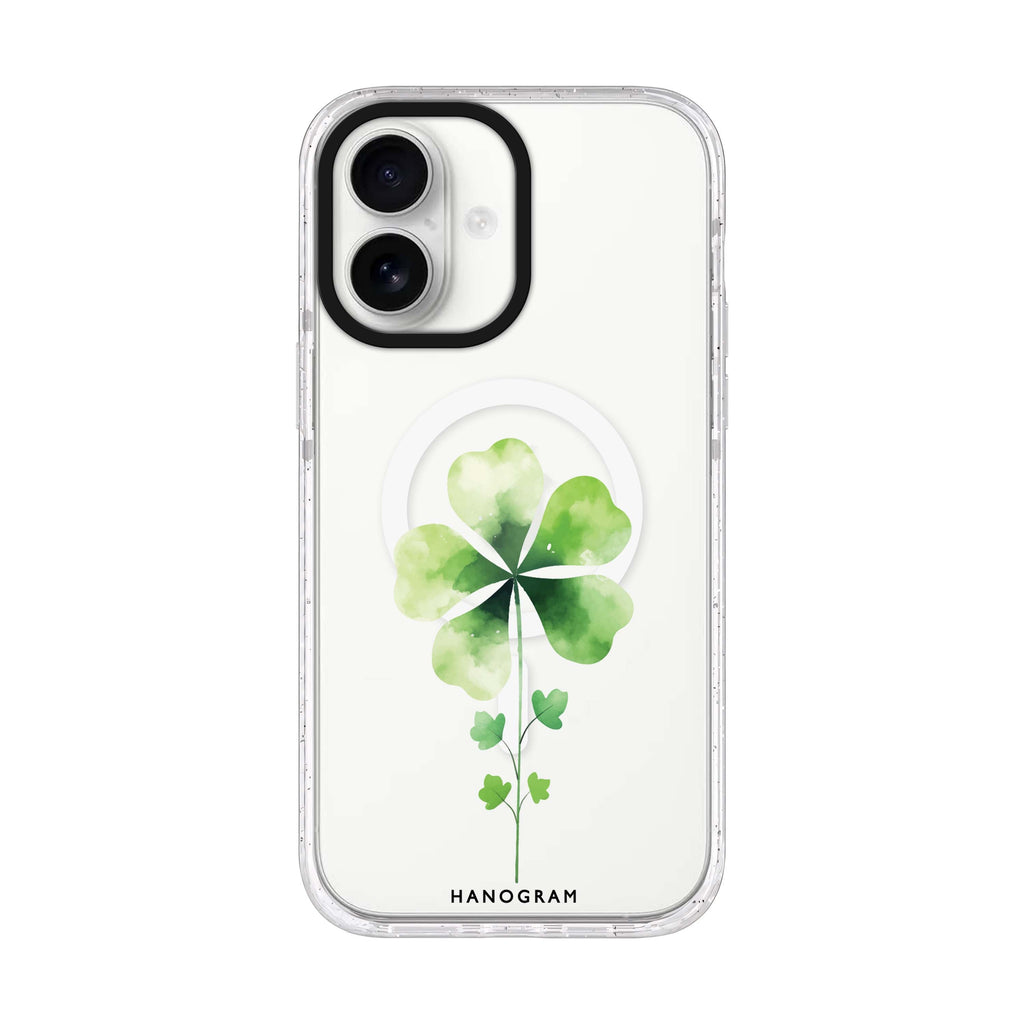 Green Bliss iPhone 17 水晶透明保護殼正面展示
