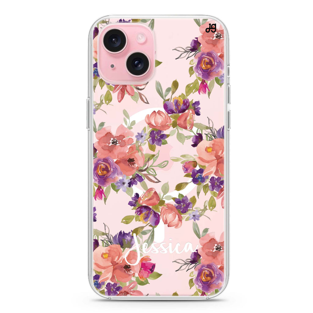 Floral Impression iPhone 15 Magsafe 兼容水晶透明保護殼