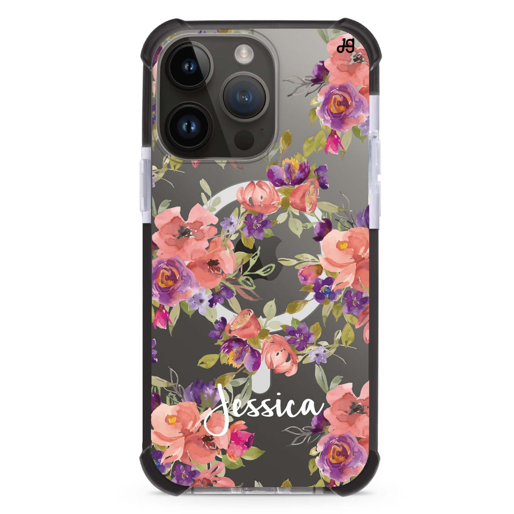 Floral Love Letter iPhone Magsafe 兼容超強防摔保護殼