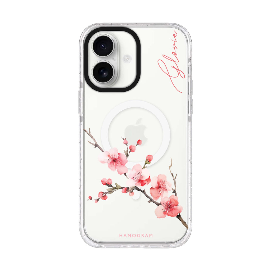 Cherry Bliss iPhone 17 水晶透明保護殼正面展示