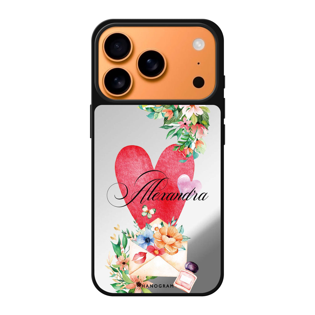 Floral Love Letter 花卉愛心 iPhone 17 Pro Max 鏡面手機殼主圖