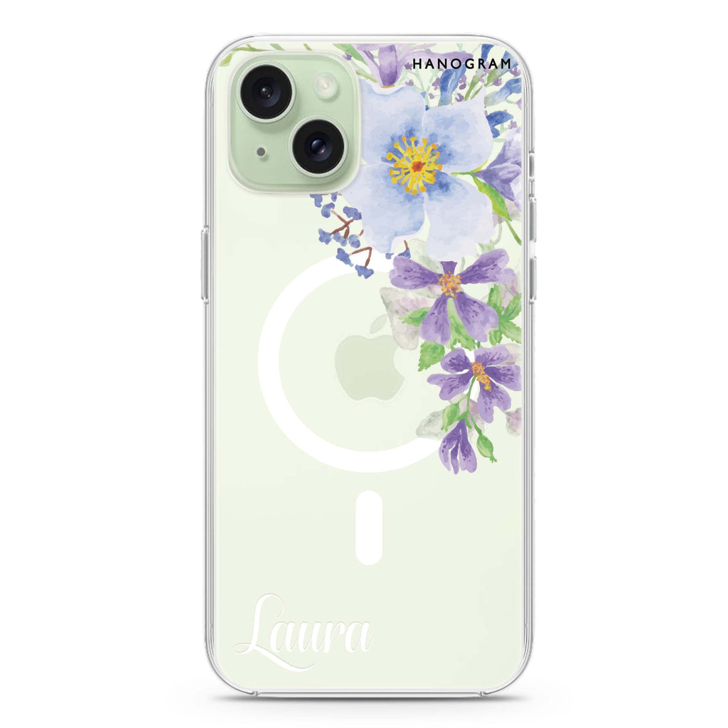 Fragrance of Flower iPhone 15 Plus Magsafe 兼容水晶透明保護殼