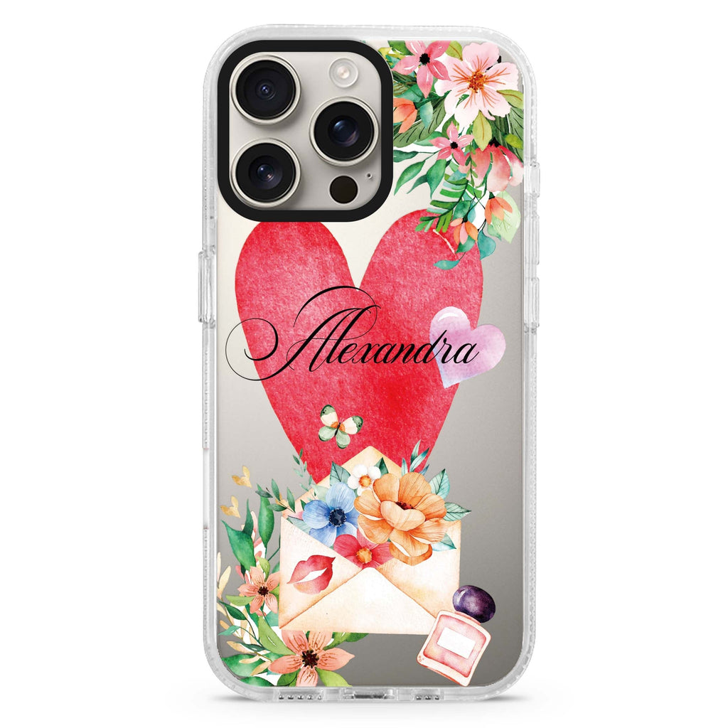 Floral Love Letter iPhone 16 Pro & 16 Pro Max Case - Personalized and Stylish Protection