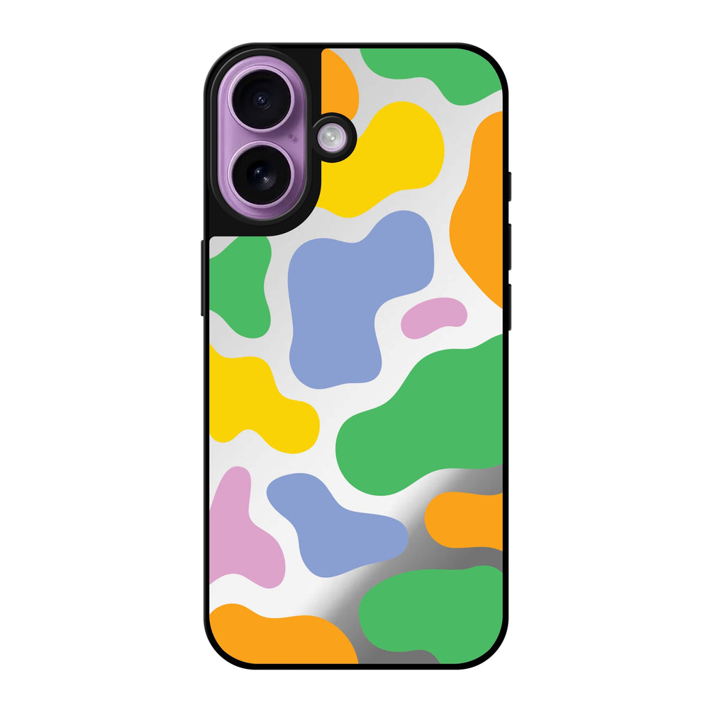 Reflective iPhone 16 Mirror Case –Abstract Doodles Design