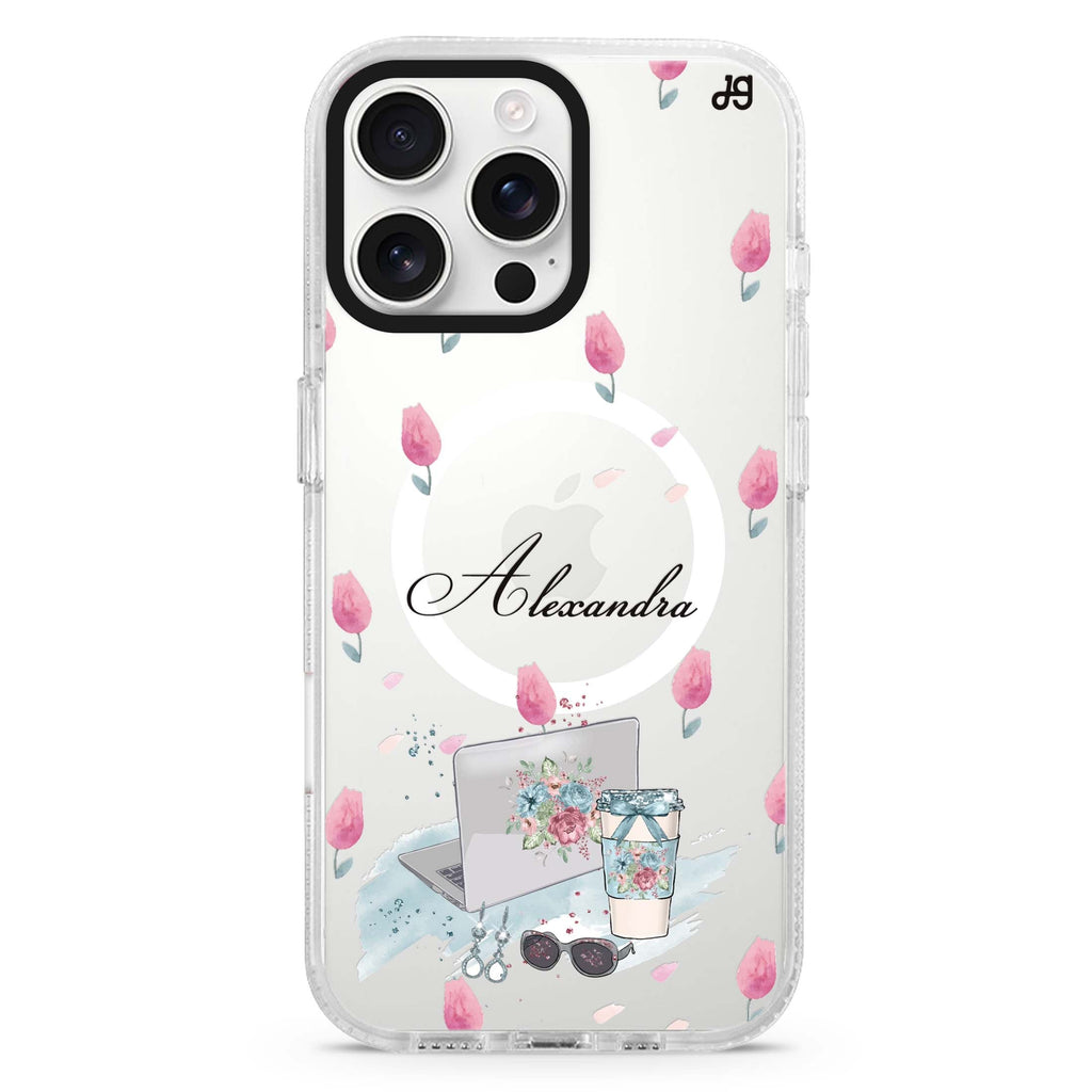 My Foral Lifestyle Magsafe 兼容水晶透明保護殼