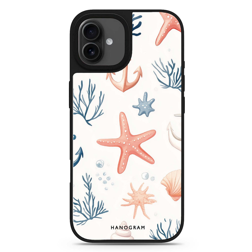 Seaside Sprinkles iPhone 17 夏日海灘鏡面手機殼 主圖設計
