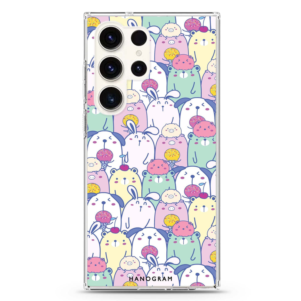 Charm Critters Samsung Galaxy Ultra 透明保護殼，適用 S26/S25/S24/S23 Ultra，圖1